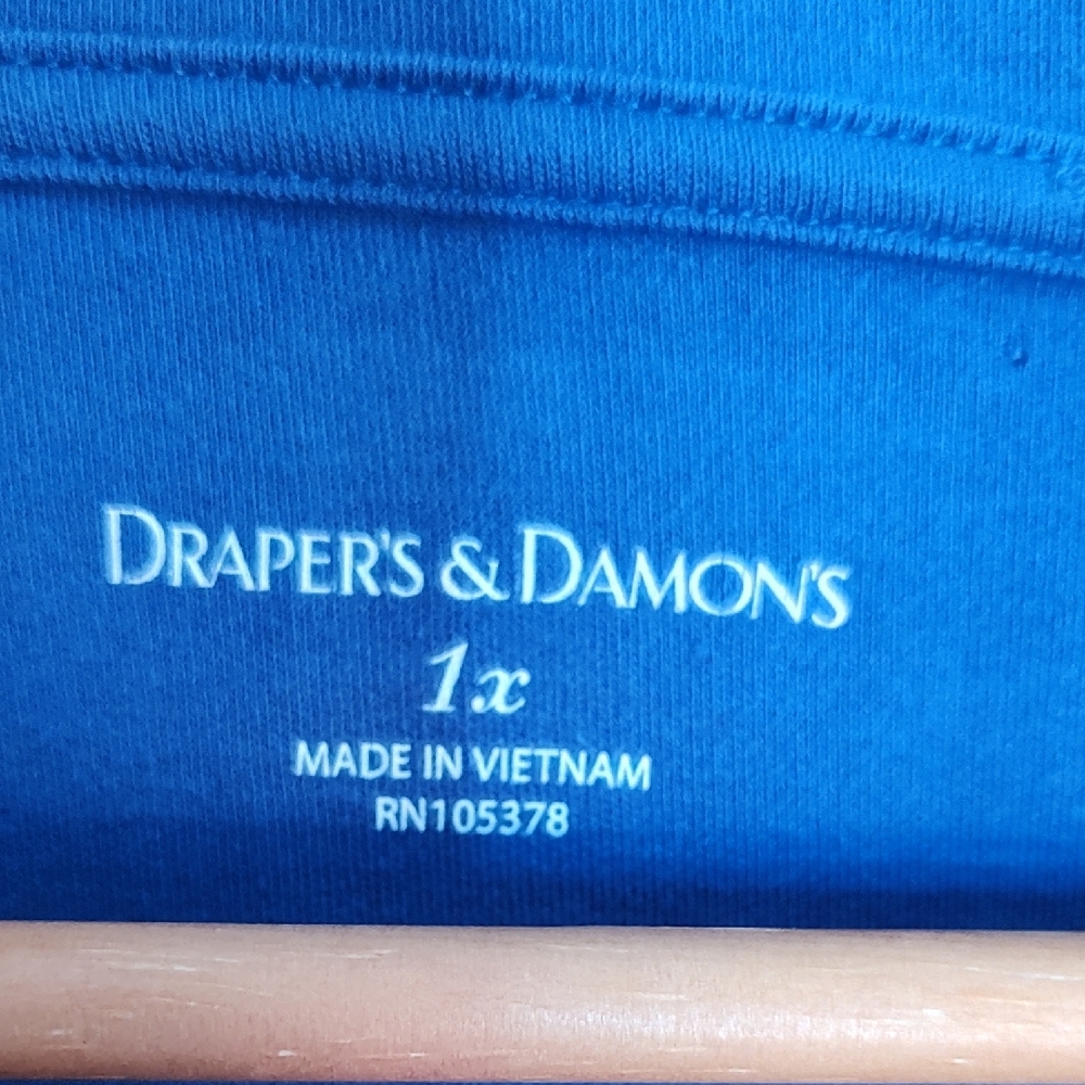 Draper's & Damon's Blue Cowl Neck Top - Picture 2 of 6